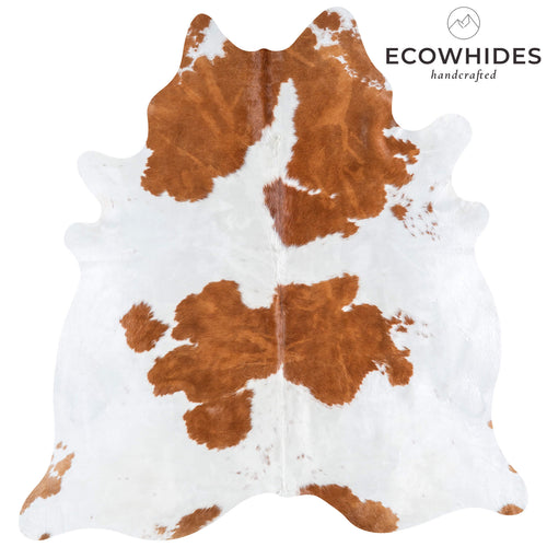 Brazilian Brown and White Cowhide Rug Size 7'1" L x 6'10" W 6990