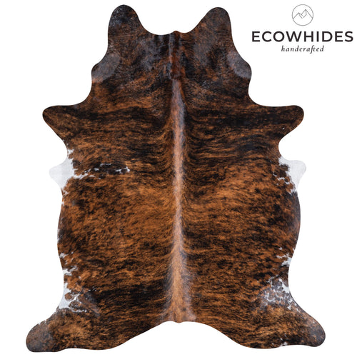 Brazilian Brindle Cowhide Rug Size 7'4" L x 5'11" W 6993