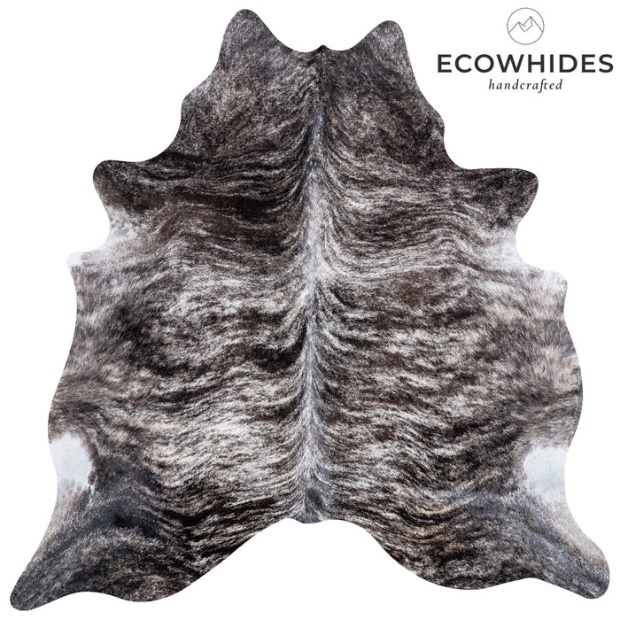 Brazilian Light Grey Brindle Cowhide Rug Size 6'10" L x 6'7" W 7009