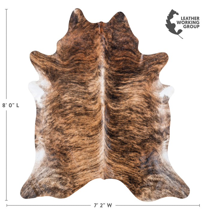 Brazilian Brindle Cowhide Rug Size 8'0" L x 7'2" W 7029