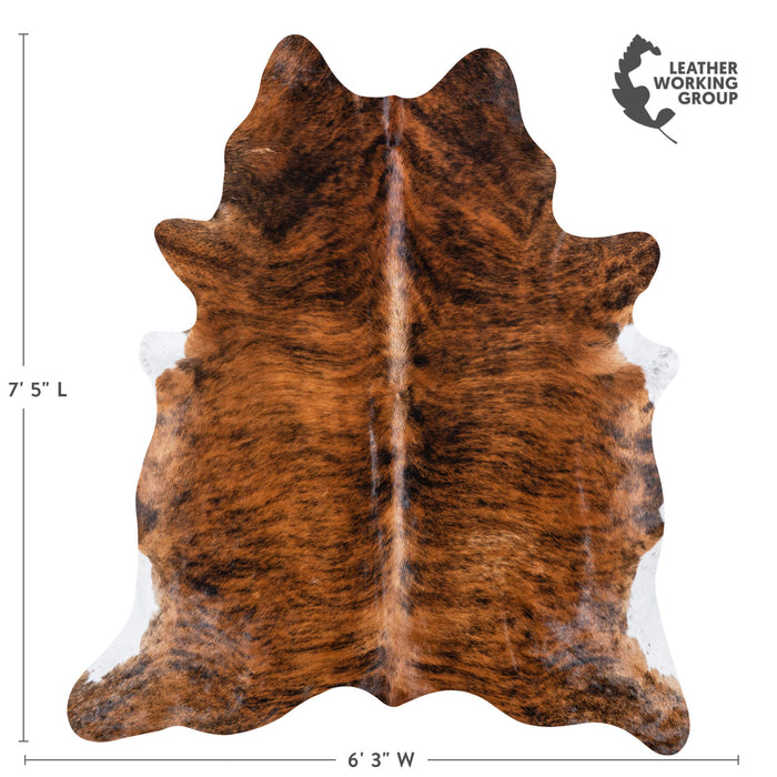 Brazilian Brindle Cowhide Rug Size 7'5" L x 6'3" W 7061
