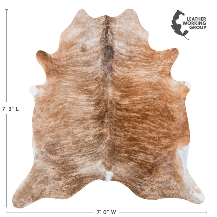 Brazilian Brindle Cowhide Rug Size 7'3" L x 7'0" W 7073