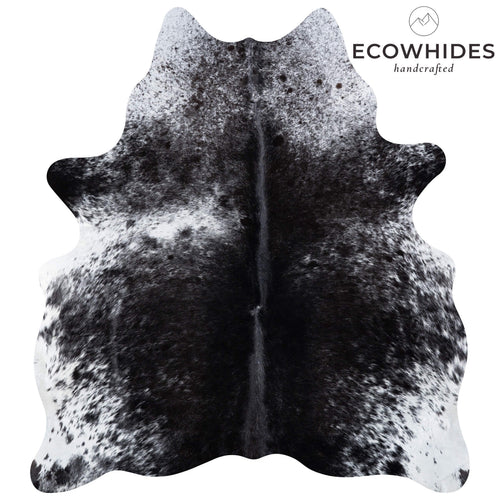 Brazilian Black Salt and Pepper Cowhide Rug Size 6'1" L x 5'5" W 7097