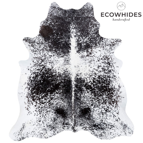 Brazilian Black Salt and Pepper Cowhide Rug Size 6'6" L x 5'9" W 7098