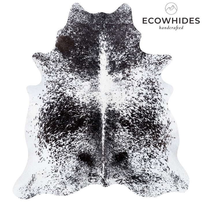 Brazilian Black Salt and Pepper Cowhide Rug Size 6'6" L x 5'9" W 7098