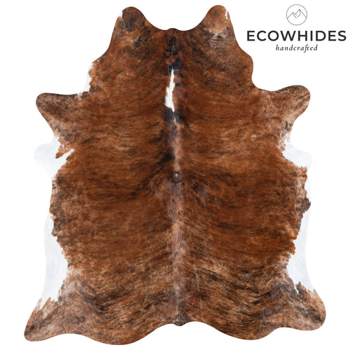 Brazilian Brindle White Belly Cowhide Rug Size 7'10" L x 6'10" W 7100