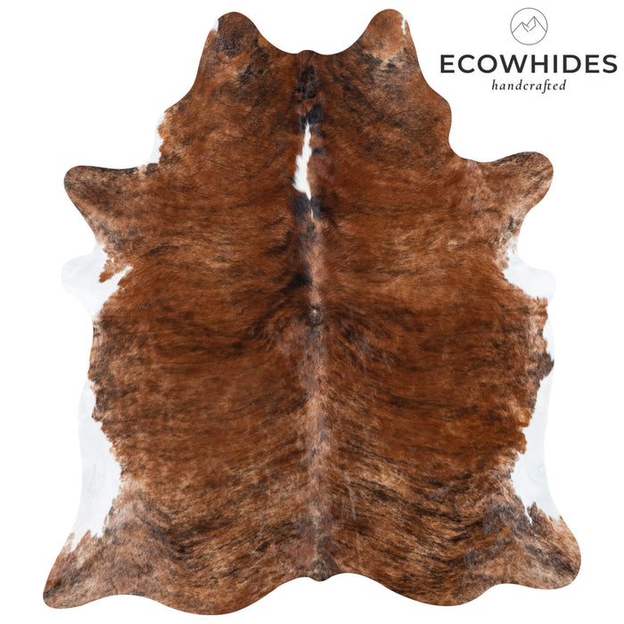 Brazilian Brindle White Belly Cowhide Rug Size 7'10" L x 6'10" W 7100