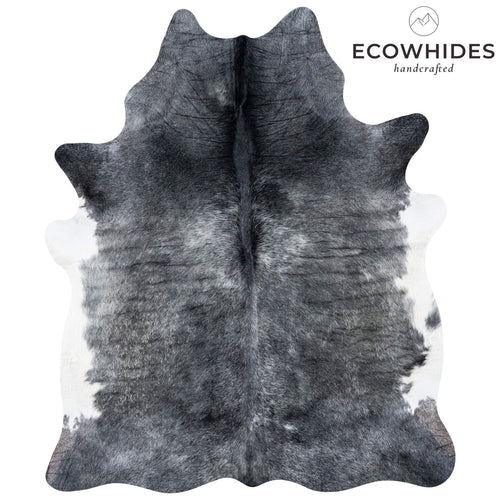 Brazilian Black and White Cowhide Rug Size 7'5" L x 6'0" W 7104