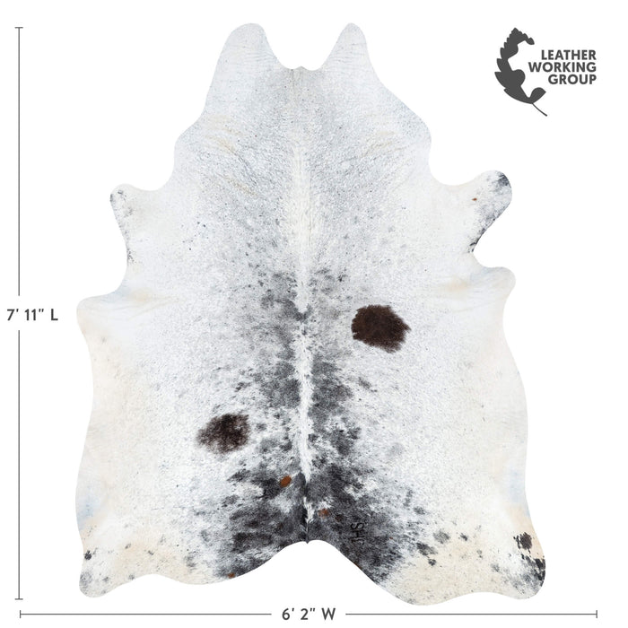 Brazilian Black Salt and Pepper Cowhide Rug Size 7'11" L x 6'2" W 7106