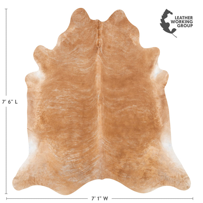 Brazilian Beige Cowhide Rug Size 7'6" L x 7'1" W 7124