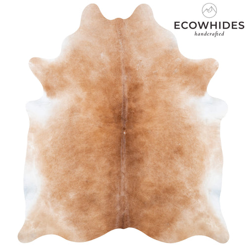 Brazilian Palomino and White Cowhide Rug Size 7'1" L x 6'2" W 7126