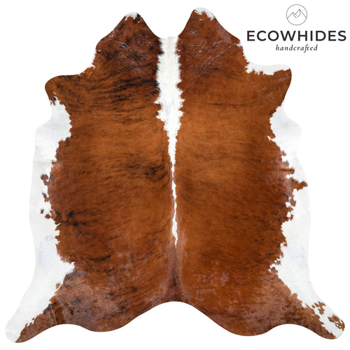 Brazilian Brindle White Belly and Backbone Cowhide Rug Size 7'0" L x 7'3" W 7129