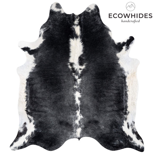 Brazilian Black and White Cowhide Rug Size 8'0" L x 7'2" W 7135