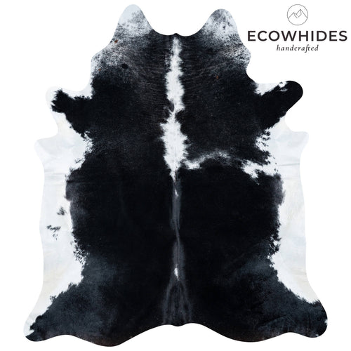 Brazilian Black and White Cowhide Rug Size 8'1" L x 7'2" W 7140