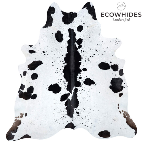Brazilian Black Salt and Pepper Cowhide Rug Size 7'8" L x 7'1" W 7147