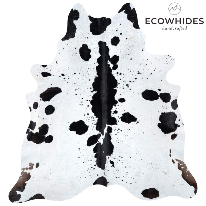 Brazilian Black Salt and Pepper Cowhide Rug Size 7'8" L x 7'1" W 7147