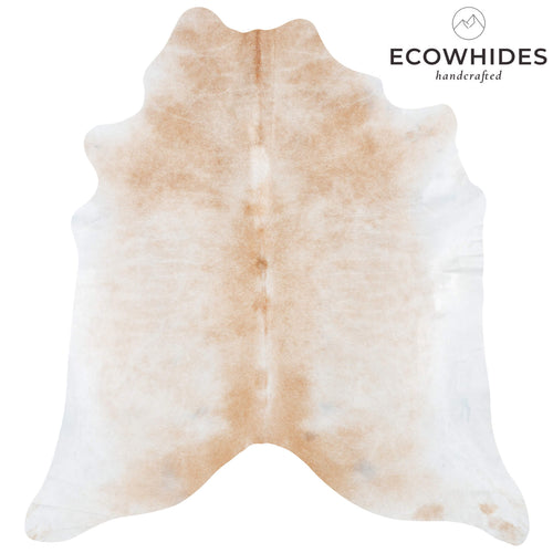 Brazilian Palomino and White Cowhide Rug Size 7'5" L x 6'11" W 7151