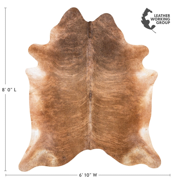 Brazilian Brindle Cowhide Rug Size 8'0" L x 6'10" W 7153