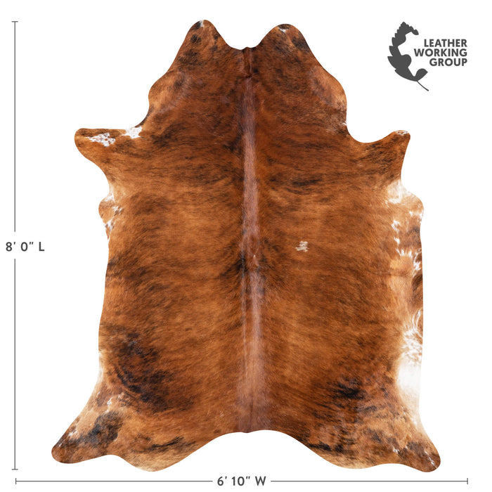 Brazilian Brindle Cowhide Rug Size 8'0" L x 6'10" W 7156