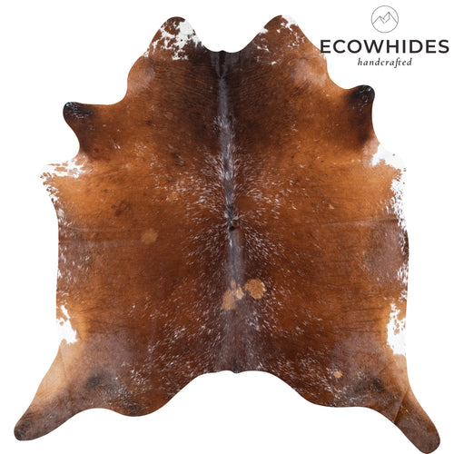 Brazilian Brown and White Cowhide Rug Size 7'0" L x 6'11" W 7159