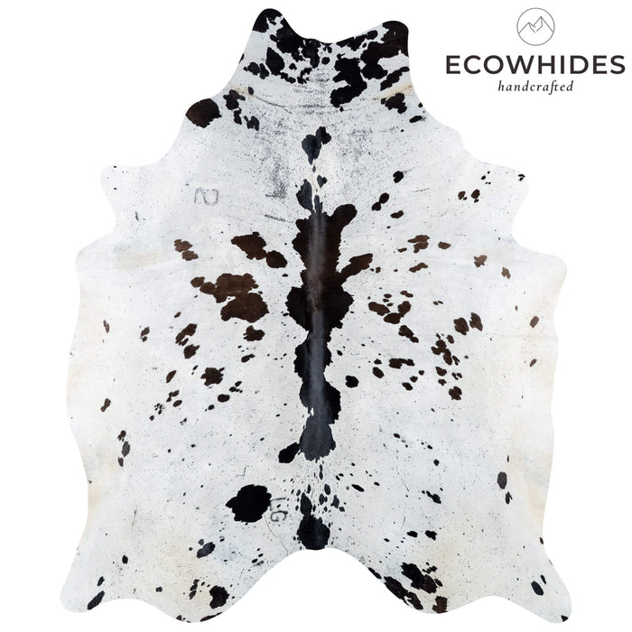 Brazilian Chocolate and White Cowhide Rug Size 8'0" L x 6'8" W 7164