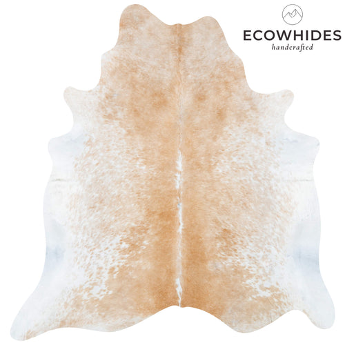 Brazilian Palomino and White Cowhide Rug Size 7'1" L x 6'8" W 7165