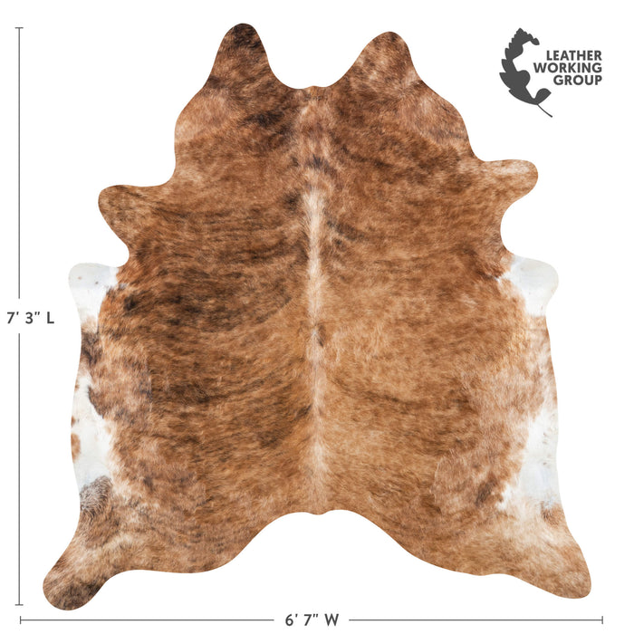Brazilian Brindle Cowhide Rug Size 7'3" L x 6'7" W 7166