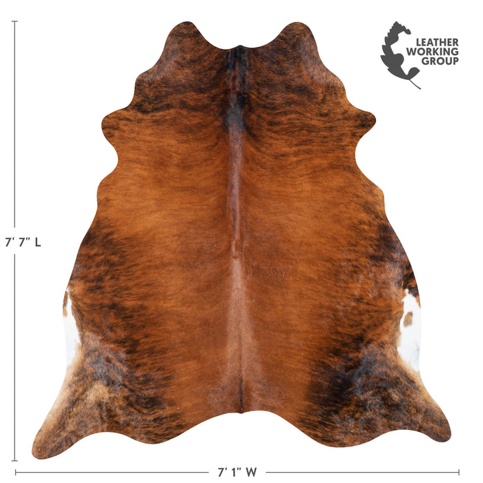 Brazilian Brindle Cowhide Rug Size 7'7" L x 7'1" W 7179
