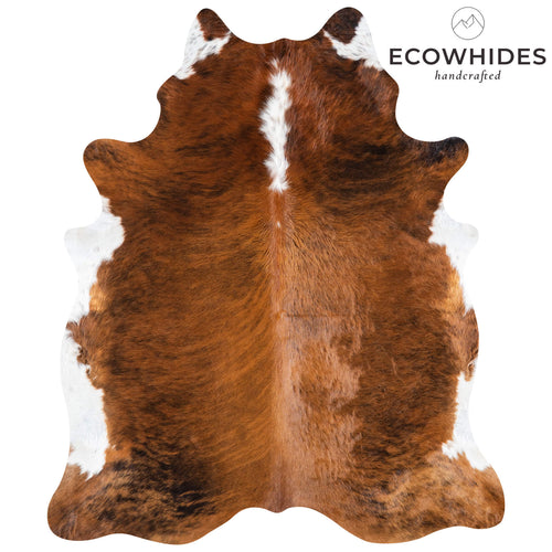Brazilian Brindle White Belly and Backbone Cowhide Rug Size 7'10" L x 6'5" W 7181