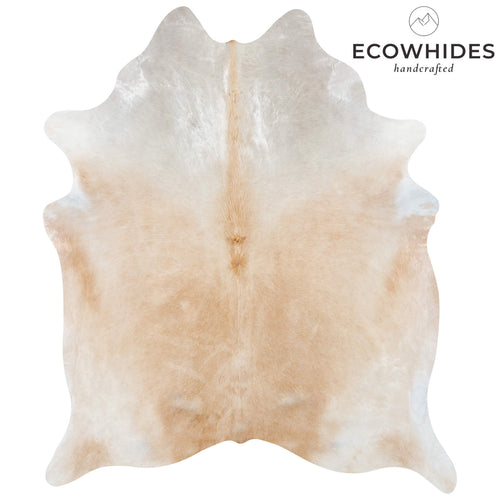 Brazilian Palomino and White Cowhide Rug Size 7'1" L x 5'11" W 7194