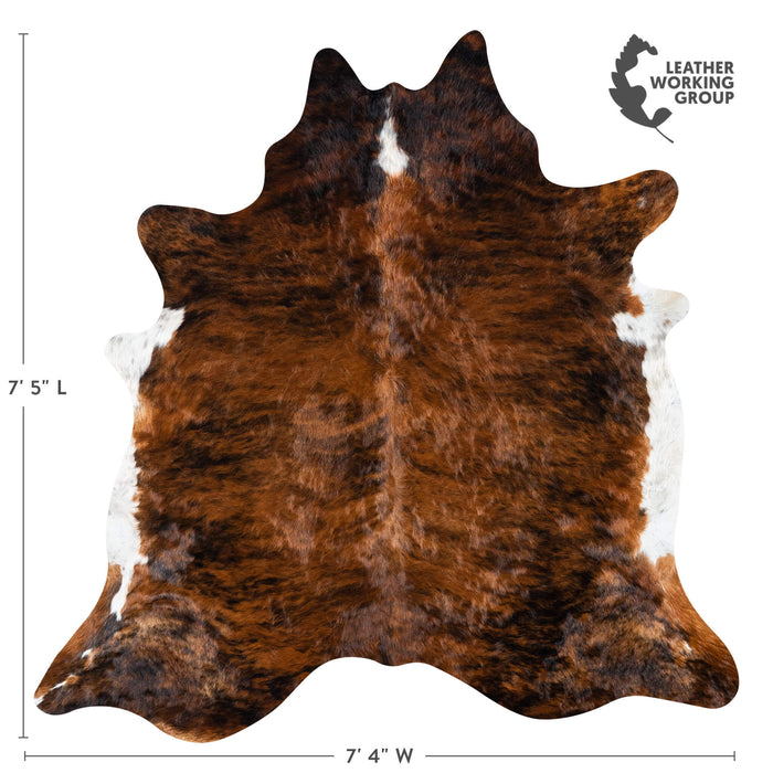 Brazilian Brindle Cowhide Rug Size 7'5" L x 7'4" W 7196