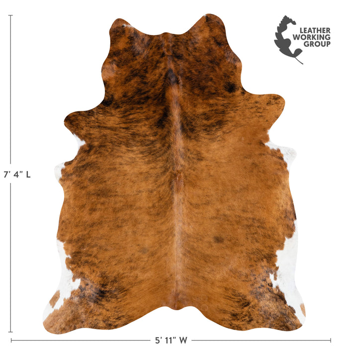 Brazilian Brindle Cowhide Rug Size 7'4" L x 5'11" W 7197