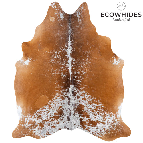 Brazilian Brown and White Cowhide Rug Size 7'1" L x 6'1" W 7198