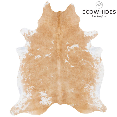 Brazilian Palomino and White Cowhide Rug Size 8'1" L x 6'9" W 7223