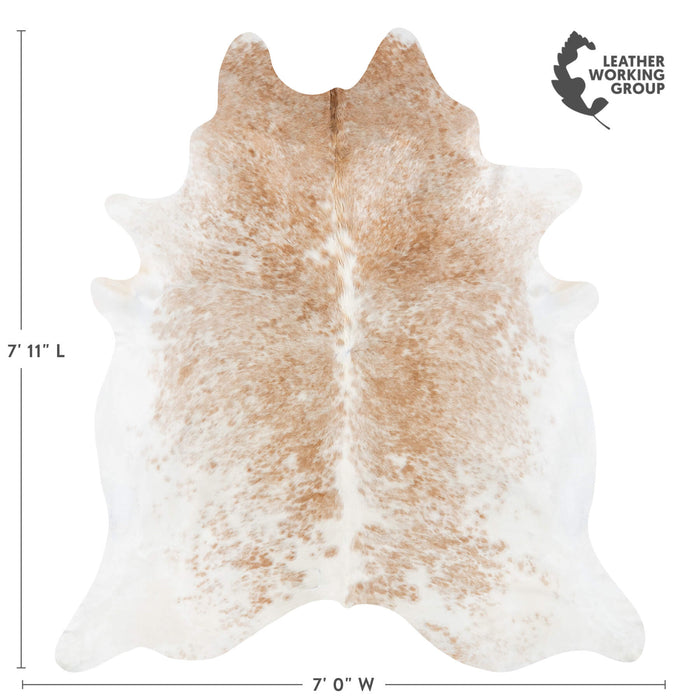 Brazilian Palomino and White Cowhide Rug Size 7'11" L x 7'0" W 7225