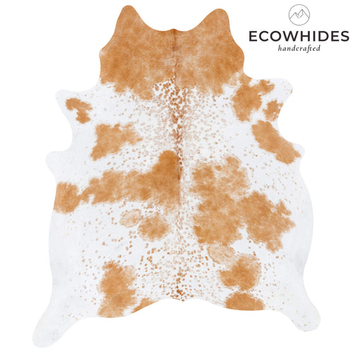 Brazilian Palomino and White Cowhide Rug Size 7'0" L x 5'10" W 7232