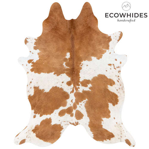 Brazilian Palomino and White Cowhide Rug Size 7'8" L x 6'6" W 7233