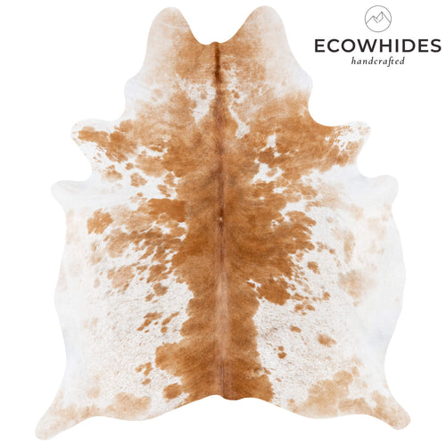 Brazilian Palomino and White Cowhide Rug Size 7'8" L x 6'5" W 7234