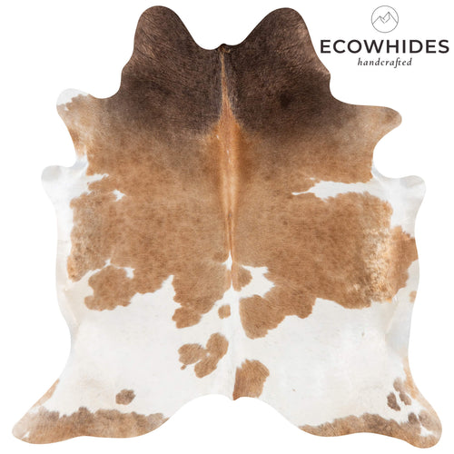 Brazilian Palomino and White Cowhide Rug Size 6'11" L x 6'7" W 7235