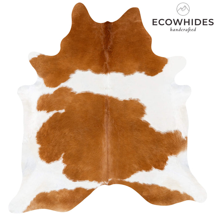 Brazilian Brown and White Cowhide Rug Size 7'8" L x 6'11" W 7236