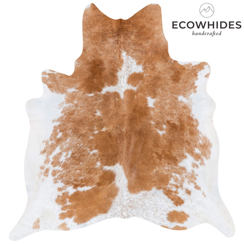 Brazilian Palomino and White Cowhide Rug Size 7'3" L x 6'8" W 7239