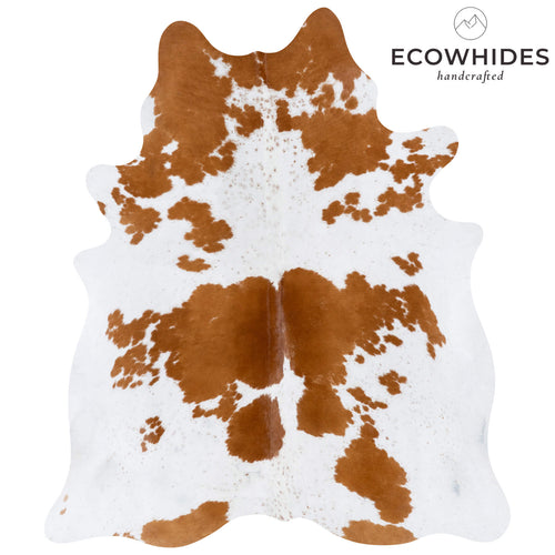 Brazilian Brown and White Cowhide Rug Size 7'1" L x 6'1" W 7243