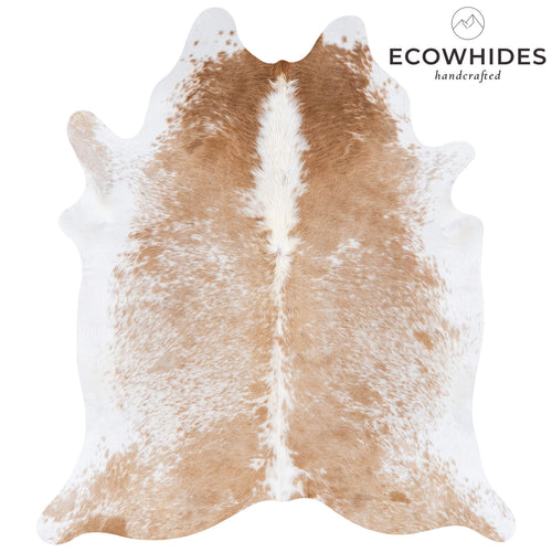 Brazilian Palomino and White Cowhide Rug Size 7'1" L x 6'2" W 7245