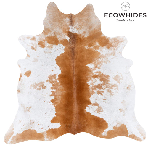 Brazilian Palomino and White Cowhide Rug Size 7'1" L x 7'0" W 7249