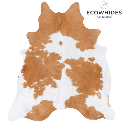 Brazilian Palomino and White Cowhide Rug Size 7'6" L x 6'5" W 7250