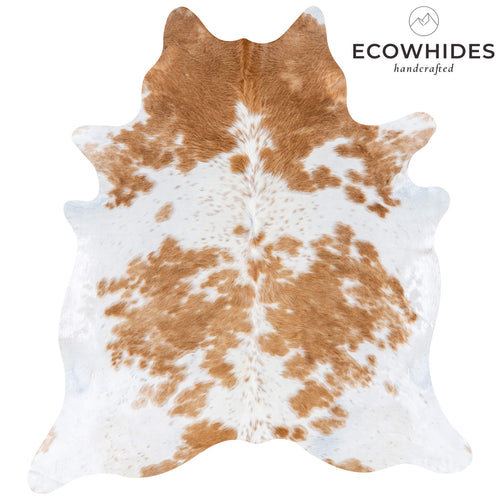 Brazilian Palomino and White Cowhide Rug Size 7'8" L x 6'9" W 7251