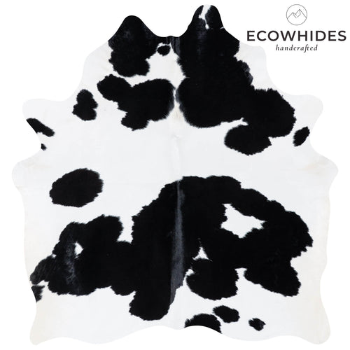 Brazilian Black and White Cowhide Rug Size 6'2" L x 5'5" W 7252