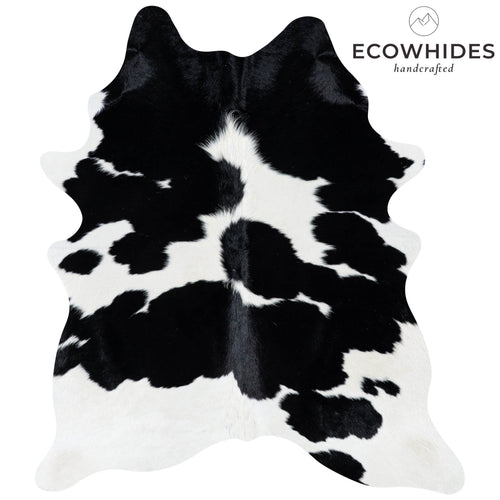 Brazilian Black and White Cowhide Rug Size 6'10" L x 5'5" W 7253