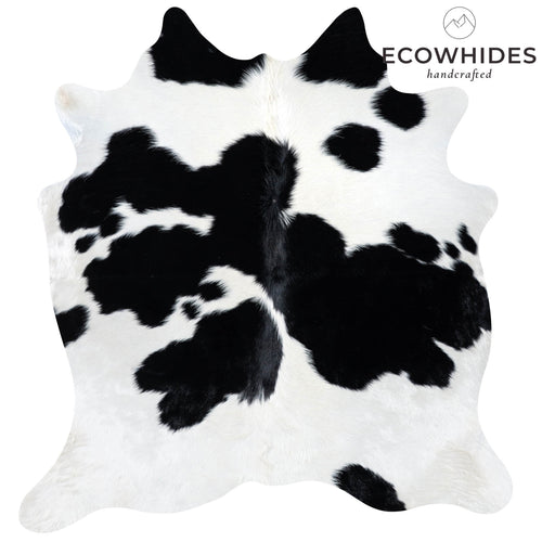 Brazilian Black and White Cowhide Rug Size 6'0" L x 5'11" W 7254
