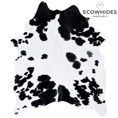 Brazilian Black and White Cowhide Rug Size 6'7" L x 5'5" W 7258